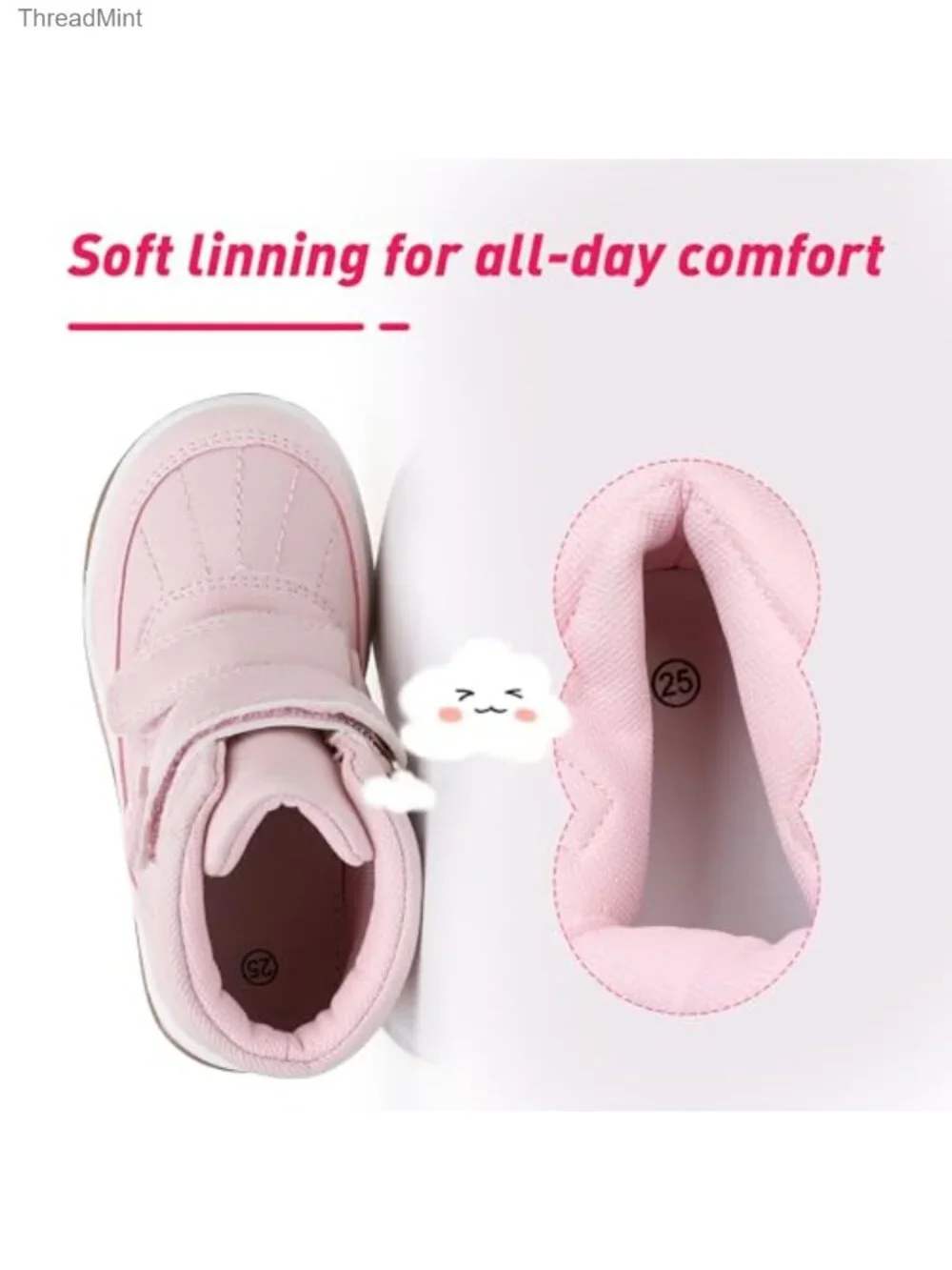 Toddler Winter Boots Boys Girls Non-Slip PU Ankle Boots Hook Loop